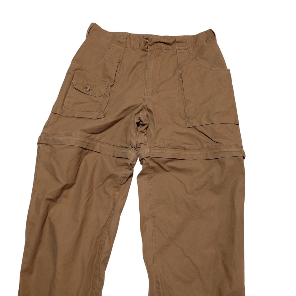Cabela's Cargo Pants Mens 38x34 Brown Canvas Convertible Outdoor Travel Hiking
